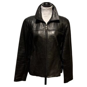 Avanti Black Leather Jacket Sz L